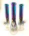 14" 7mm Art Work Anodized Beaker Water Pipe - SmokeZone 420