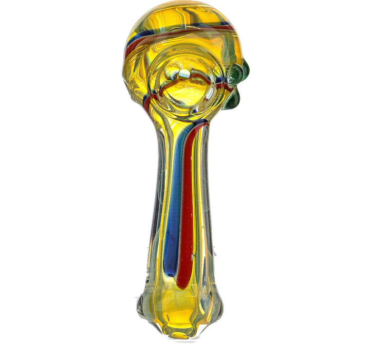 5" Triple Bead Fumed Striped Color Spoon Pipe - SmokeZone 420