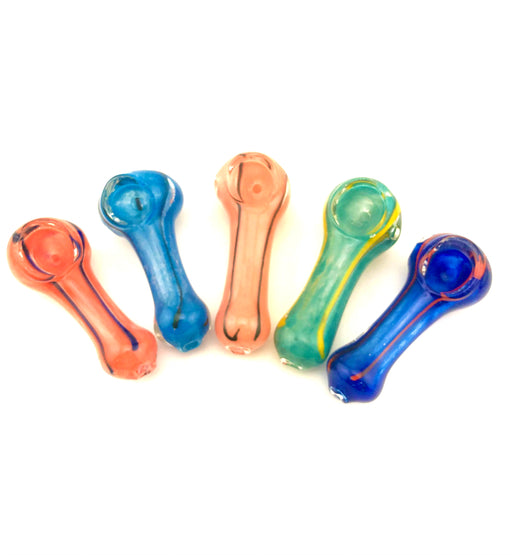 3" Full Color Glass & Color Stripe Hand Pipes - SmokeZone 420