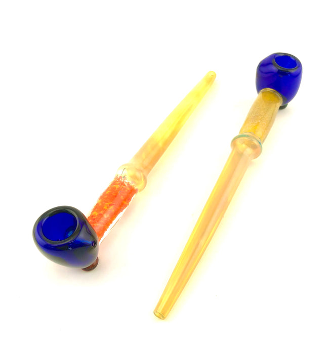 10" Blue Head Frit & Fumed Gandalf Pipe - SmokeZone 420