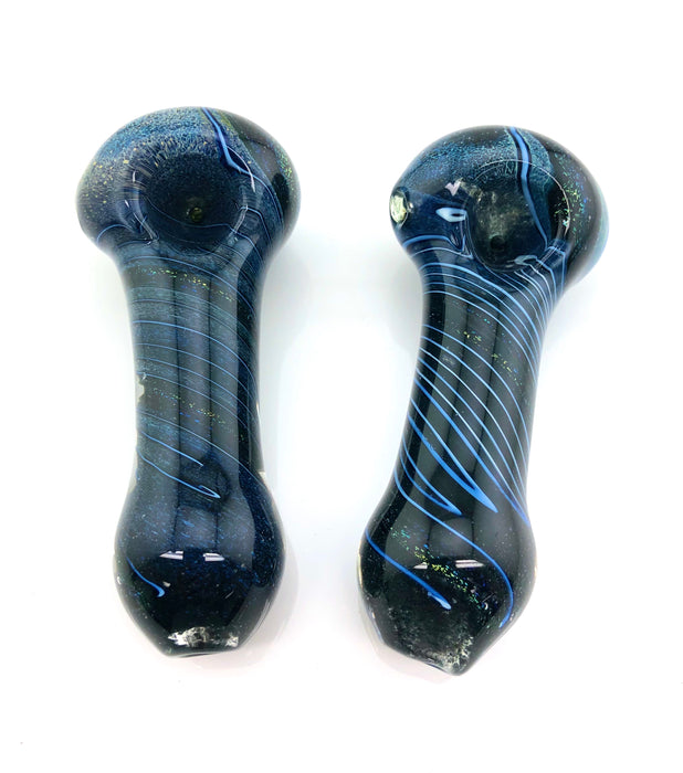 4.5" Frit Twisted Dichro Hand Pipe - SmokeZone 420
