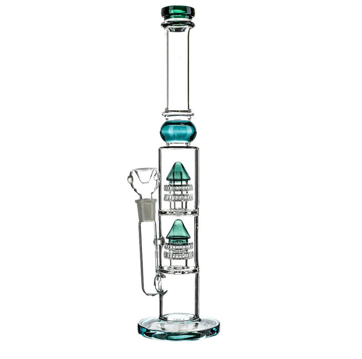 15" Two Chamber Double Shower Perc Water Pipe - SmokeZone 420
