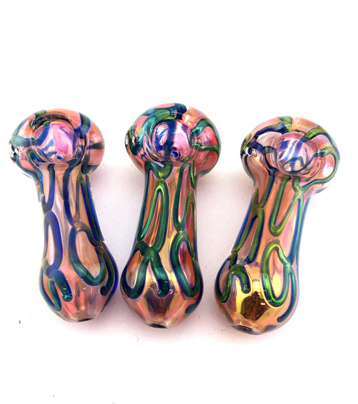4.5" Electric Pattern Rose Gold Fumed Hand Pipe - SmokeZone 420