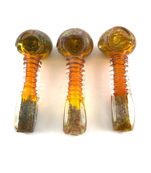 5" Outside Spiral Squared Mouth Spoon Pipe - SmokeZone 420
