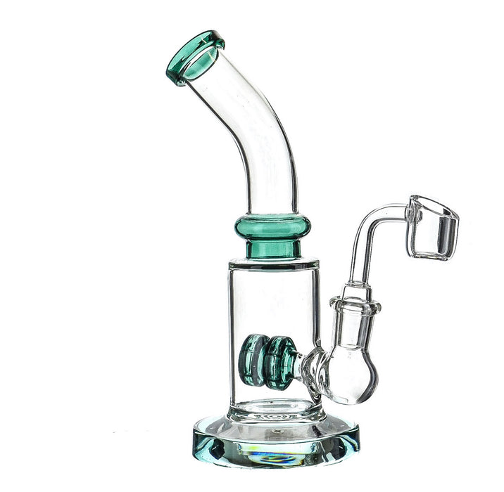 7" Bent Mouth Side Double Shower Perc Dab Rig - SmokeZone 420