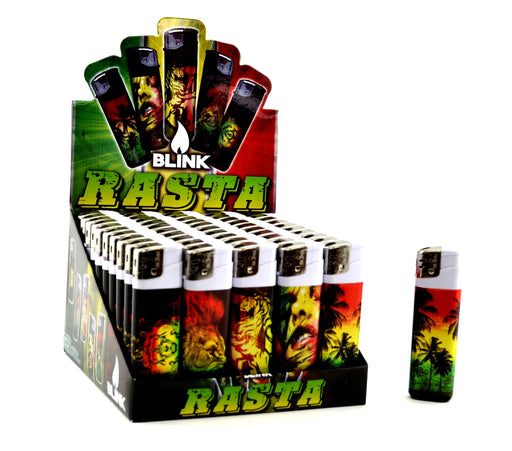 Blink Rasta Design Refillable Lighters - SmokeZone 420