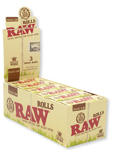RAW Organic Hemp 3 Meter Rolls Rolling Paper - SmokeZone 420