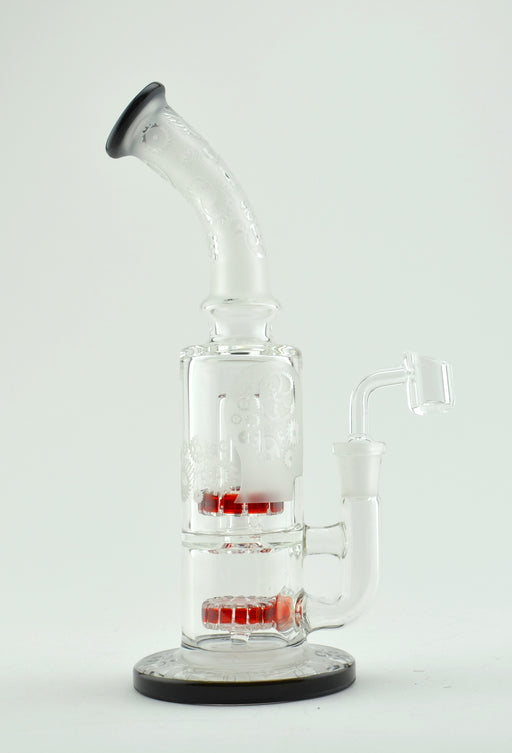 10" Frosted Art Double Perc Dab Rig - SmokeZone 420