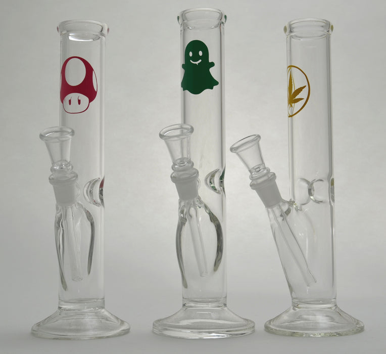 10" Wine Base 14 mm Joint Water Pipe (Assorted Decals) - SmokeZone 420