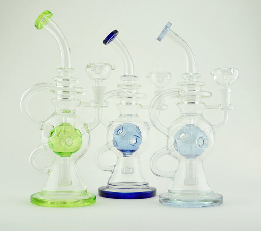 12" Fancy Ball Recycler Water Pipe - SmokeZone 420
